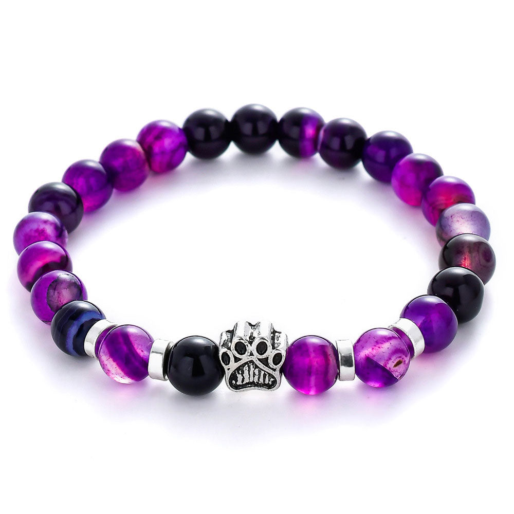 Prayer FM Purple Crystal Handcrafted Adjustable Charity Bracelet