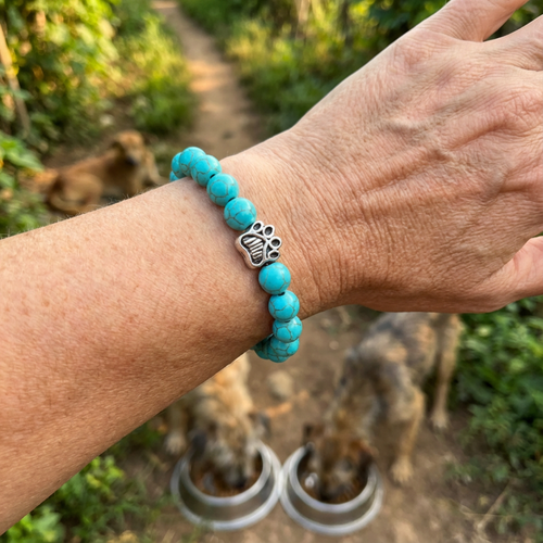 Prayer FM Azure Handcrafted Adjustable Charity Bracelet for Dog Lovers