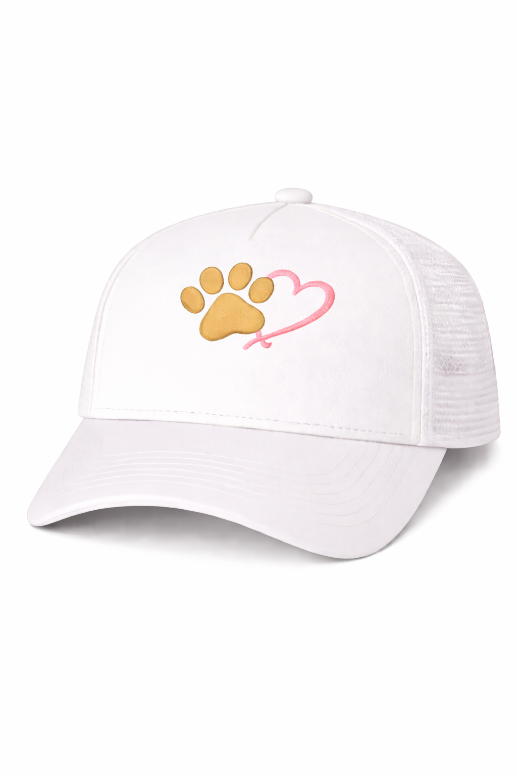 Prayer FM Paw Heart Embroidered Cotton Trucker Cap